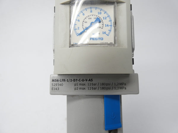 FESTO MS6-LFR-1/2-D7-C-U-V-AS 529340 180PSI UNMP