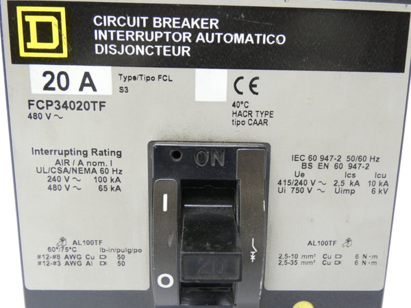 SQUARE D FCP34020TF 480V 20A NSNP