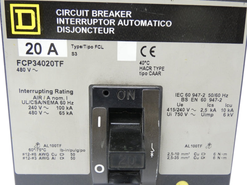SQUARE D FCP34020TF 480V 20A NSNP