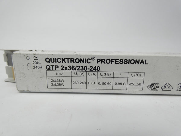 OSRAM QTP2X36/230-240 230-240V 0.31A UNMP