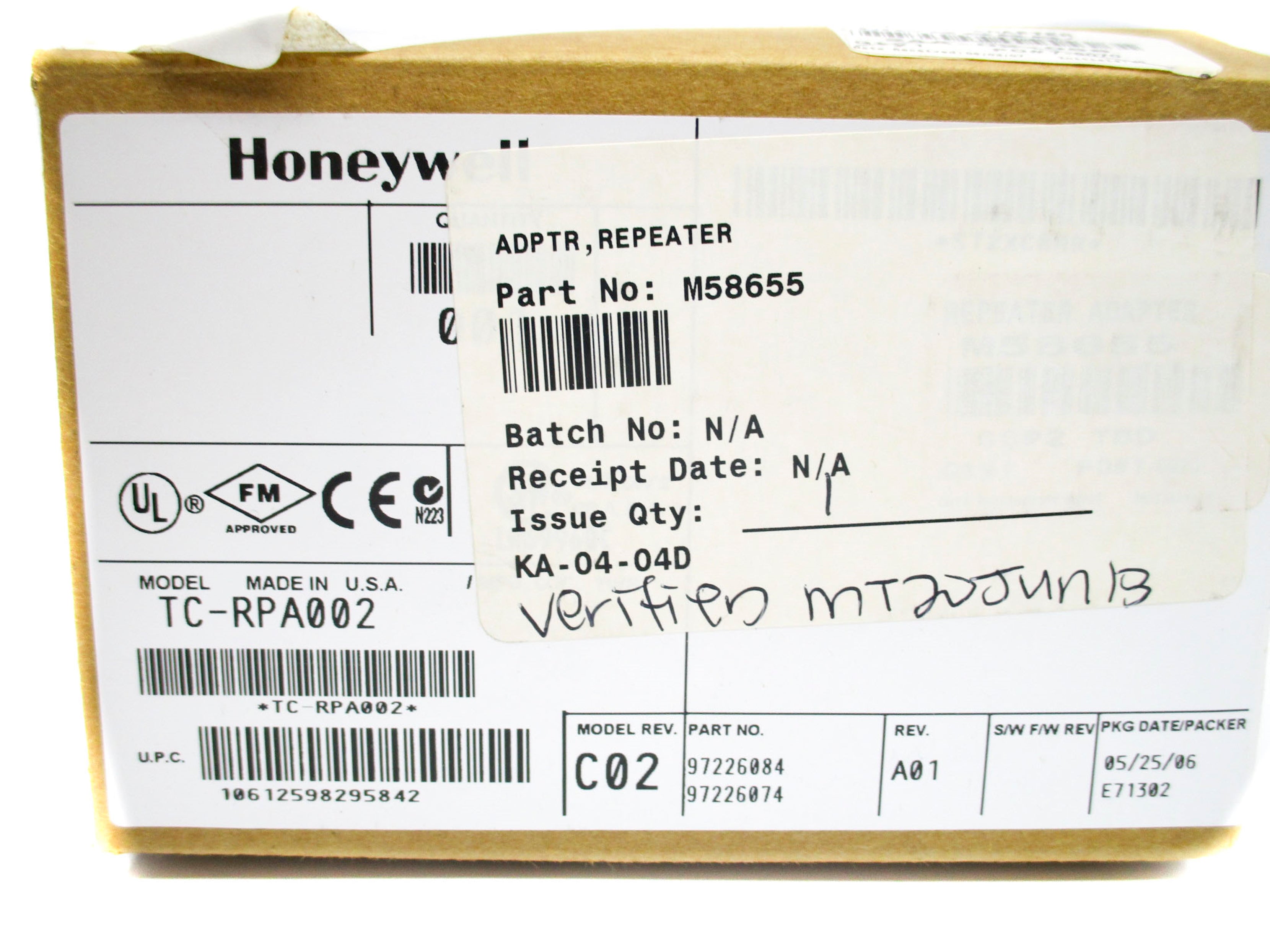 HONEYWELL TC-RPA002 24VDC .7A NSMP