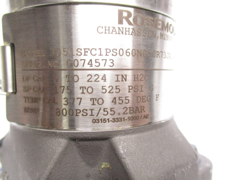 ROSEMOUNT 3051SFC1PS060N05050R73JA1A3ETE5L2M5F2 3/4" (AS PICTURED) NSNP