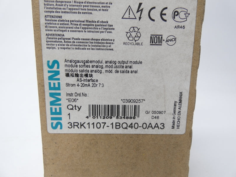 SIEMENS 3RK1107-1BQ40-0AA3 NSMP