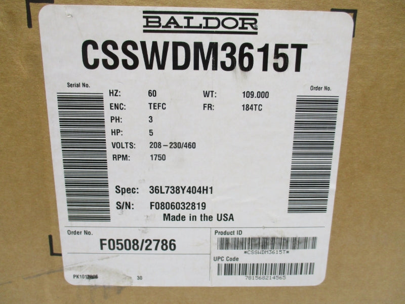 BALDOR CSSWDM3615T 230/460V 13.8/6.5A NSMP