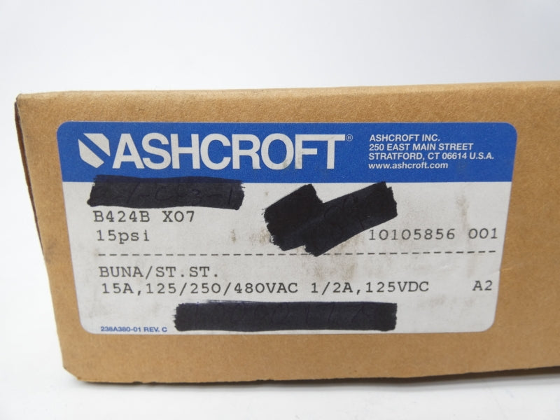 ASHCROFT B424BX07 480VAC 15A 500PSI NSMP