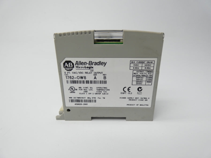 ALLEN BRADLEY 1762-OW8 SER. A REV. B 24VDC 0.09A NSNP