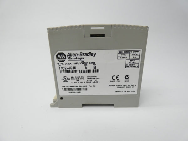 ALLEN BRADLEY 1762-IQ16 SER. A REV. B 24VDC 0.060A NSNP