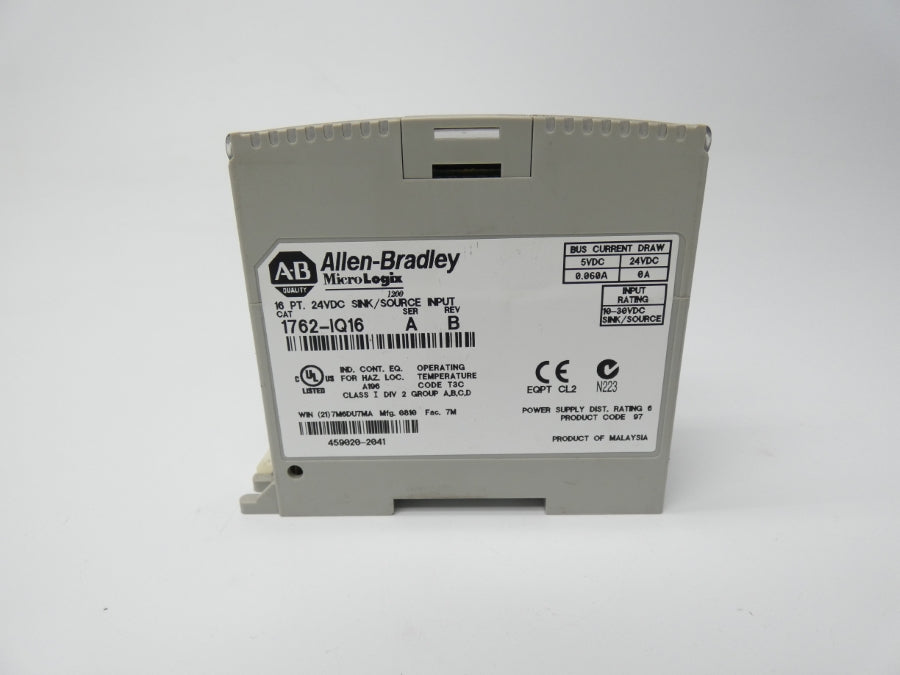 ALLEN BRADLEY 1762-IQ16 SER. A REV. B 24VDC 0.060A NSNP