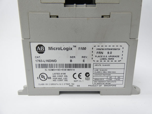 ALLEN BRADLEY 1763-L16DWD SER. B REV. E F/W 9.0 12-24VDC UNMP
