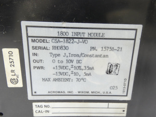ACROMAG CSA-1822-J-V0 0-10V UNMP