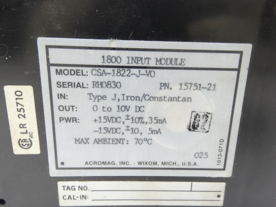 ACROMAG CSA-1822-J-V0 0-10V UNMP