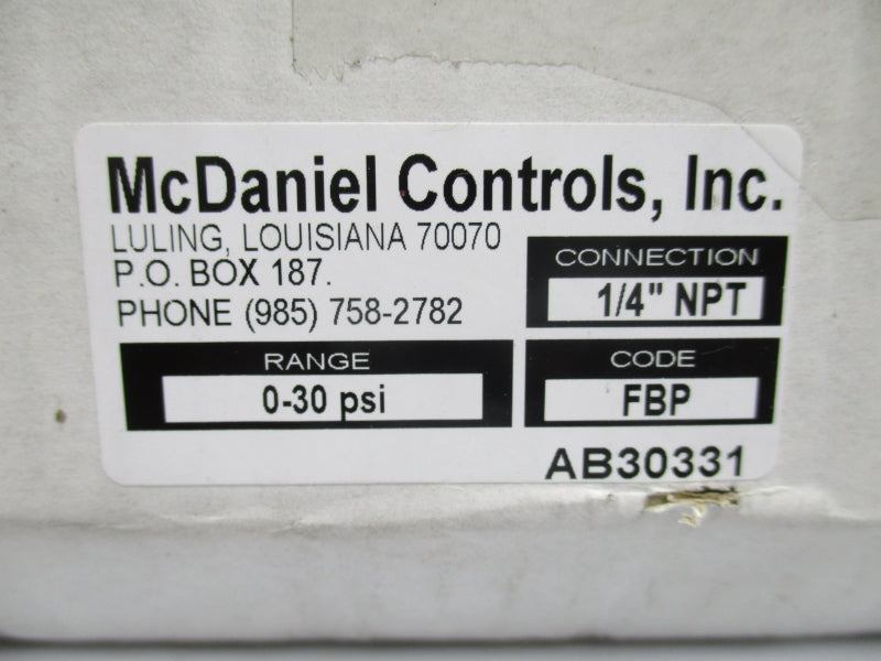 MCDANIEL CONTROLS INC AB30331 0-30PSI 1/4" NSMP