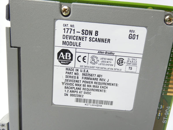 ALLEN BRADLEY 1771-SDN SER. B F/W J 25VDC 1.2A UNMP