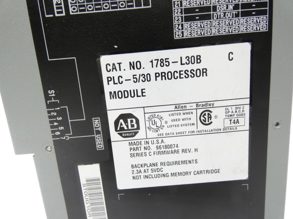 ALLEN BRADLEY 1785-L30B SER. C F/W H 5VDC 2.3A (NO KEY) UNMP
