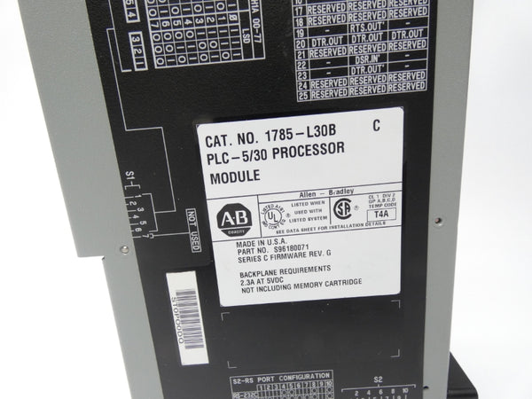 ALLEN BRADLEY 1785-L30B SER. C F/W G 5VDC 2.3A (NO KEY) UNMP