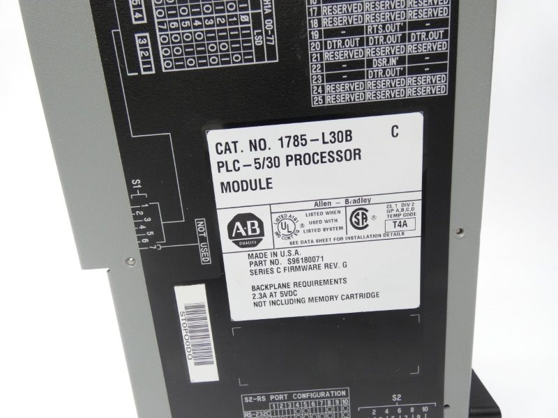 ALLEN BRADLEY 1785-L30B SER. C F/W G 5VDC 2.3A (NO KEY) UNMP