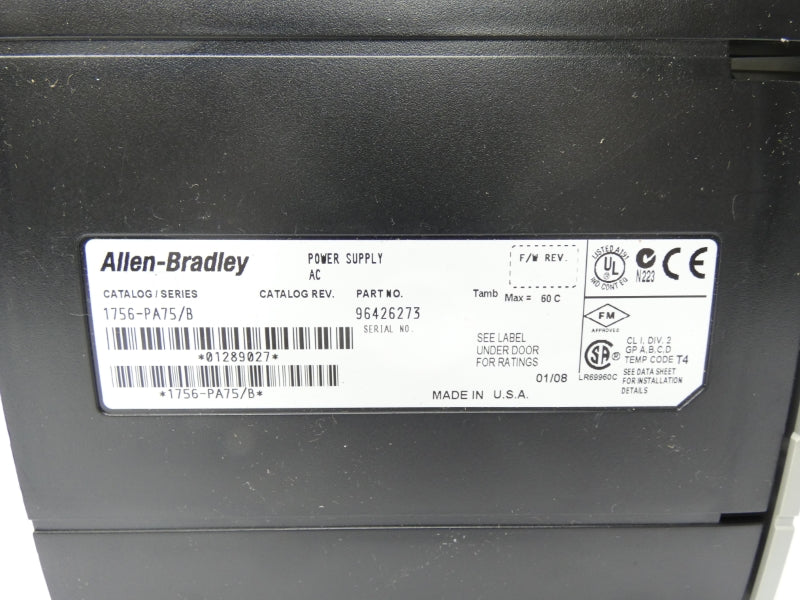 ALLEN BRADLEY 1756-PA75 SER. B 120/240VAC 13A UNMP