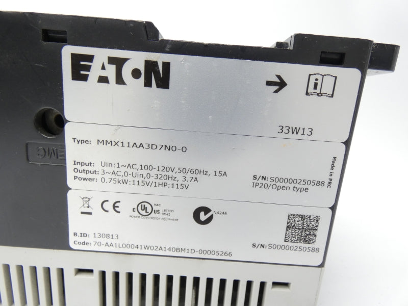 EATON MMX11AA3D7N0-0 100-120V 15A UNMP