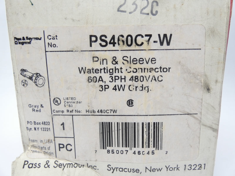 PASS & SEYMOUR PS460C7-W 480VAC 60A NSMP