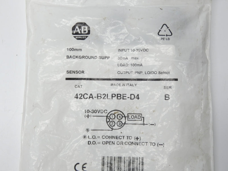 ALLEN BRADLEY 42CA-B2LPBE-D4 SER. B 10-30VDC NSMP