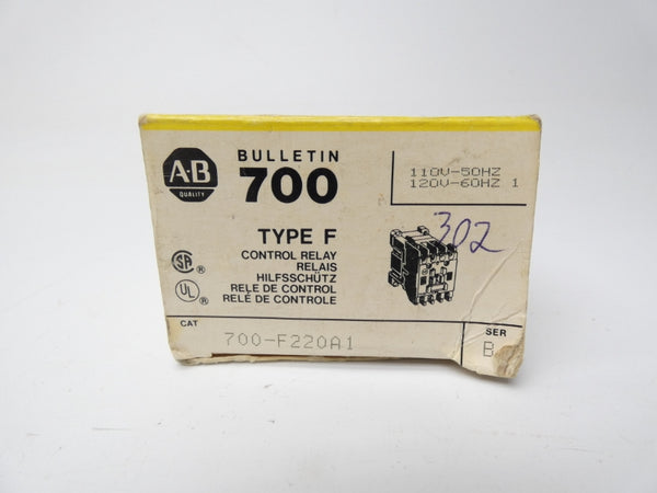 ALLEN BRADLEY 700-F220A1 SER. B 110/120V (BK/YL) NSMP