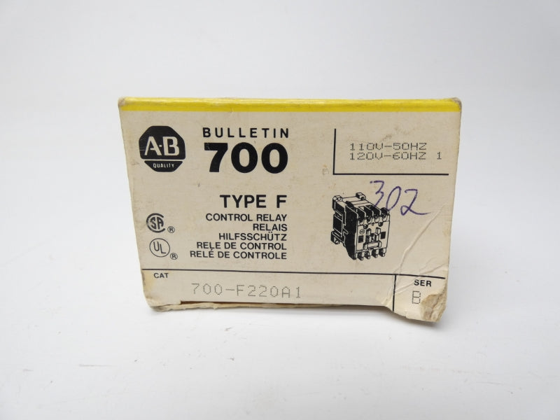 ALLEN BRADLEY 700-F220A1 SER. B 110/120V (BK/YL) NSMP