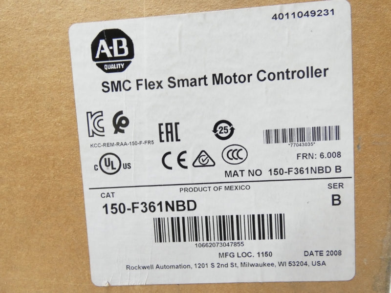 ALLEN BRADLEY 150-F361NBD SER. B F/W 6.008 200-480VAC 361A NSMP