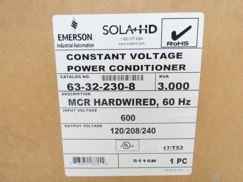SOLA 63-32-230-8 600V 6.92A NSMP
