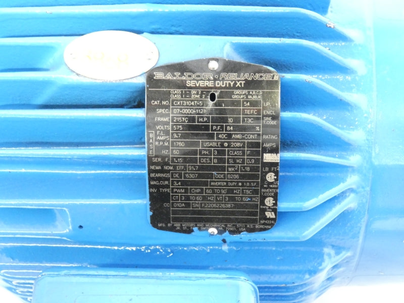 BALDOR CXT3104T-5 07-0000-1121 575V 9.7A NSNP