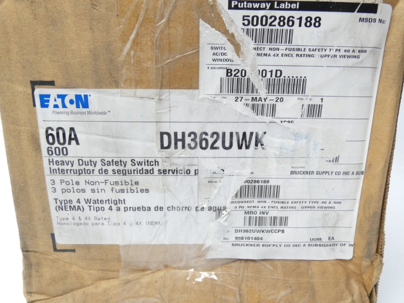 EATON DH362UWK 600VAC 60A NSMP