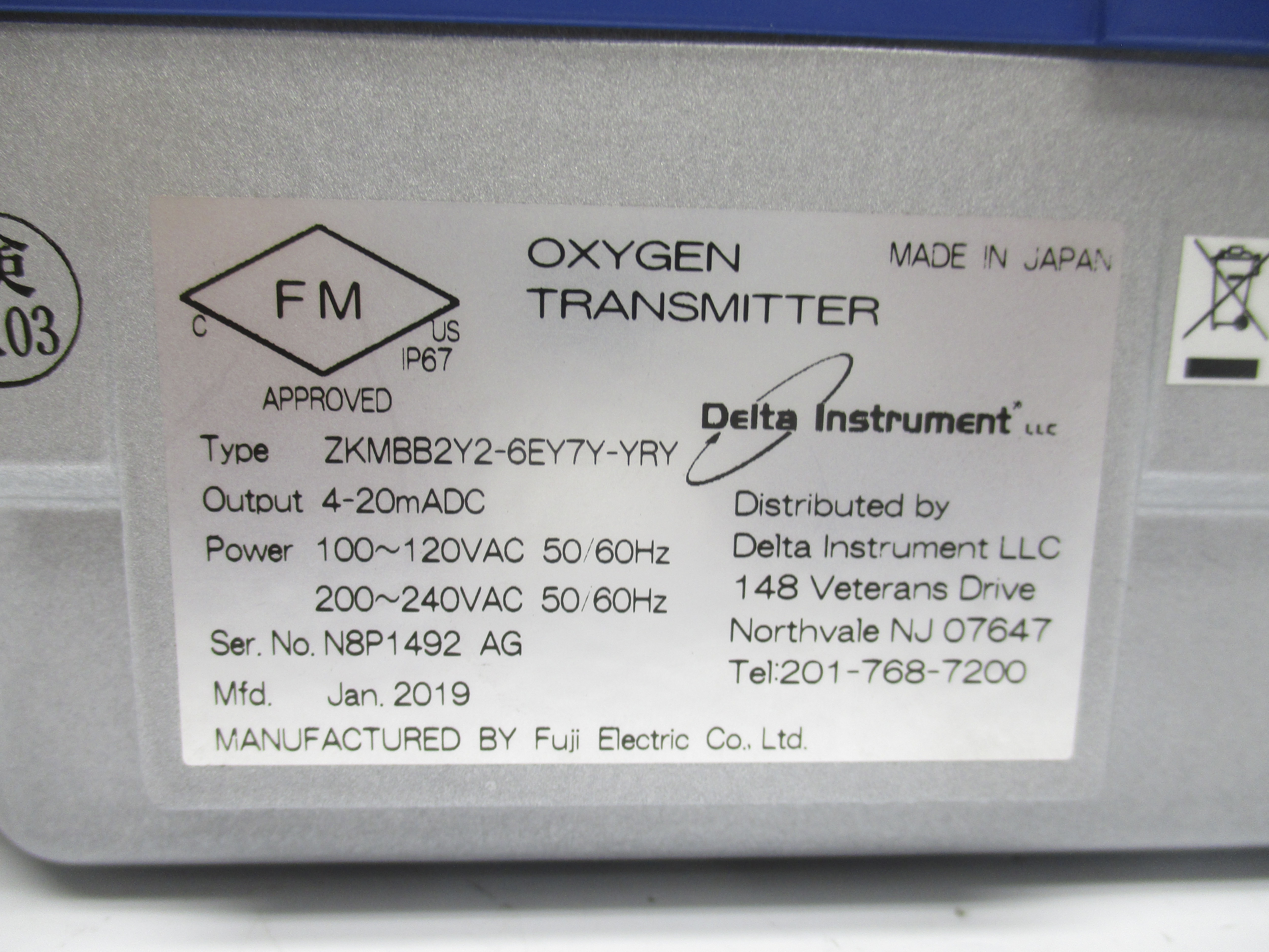 DELTA INSTRUMENT ZKMBB2Y2-6EY7Y-YRY 200-240V NSNP