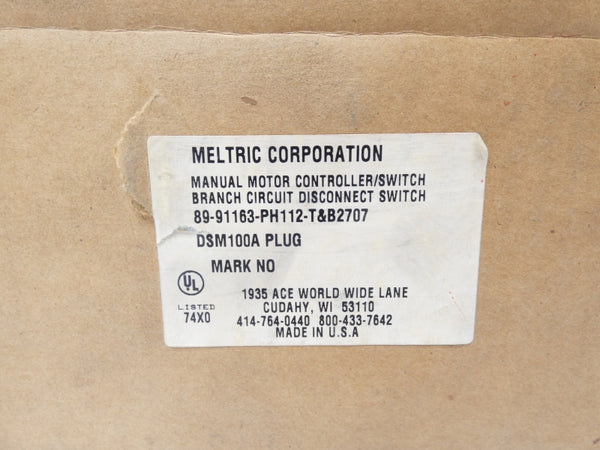 MELTRIC CORPORATION DSM100A 600V 100A NSMP