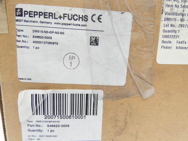 PEPPERL+FUCHS DM515-N0-GP-N0-N0 546822-0005 12V 2.5A NSMP