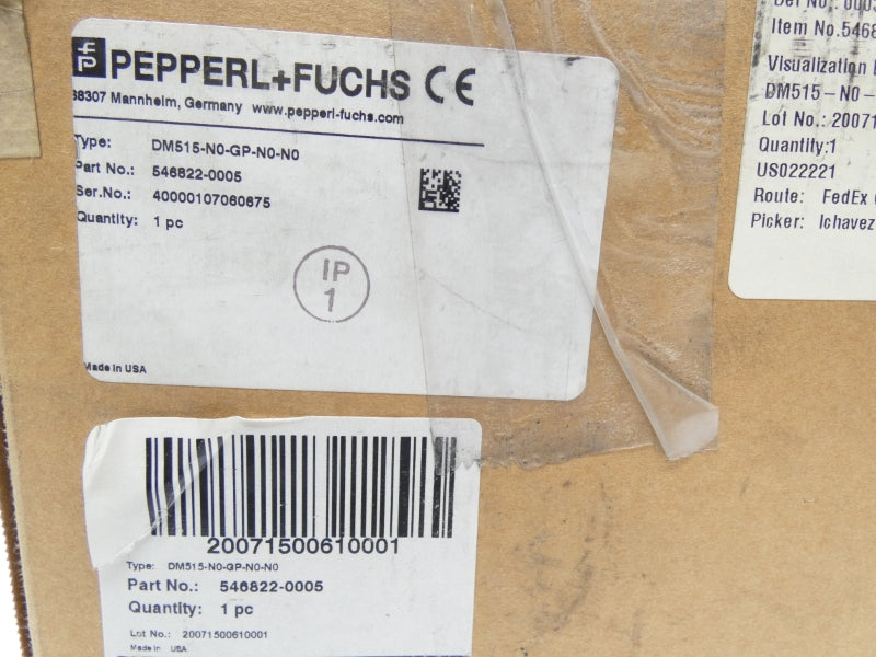 PEPPERL+FUCHS DM515-N0-GP-N0-N0 546822-0005 12V 2.5A NSMP