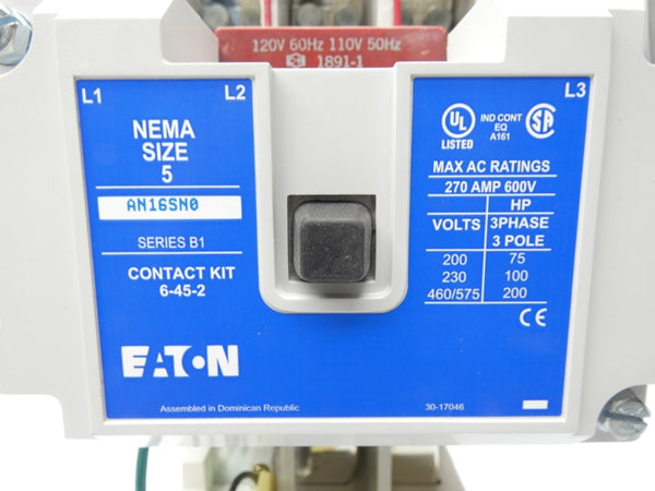 CUTLER HAMMER AN16SN0AB SER. B1 110V/120V 270A NSMP