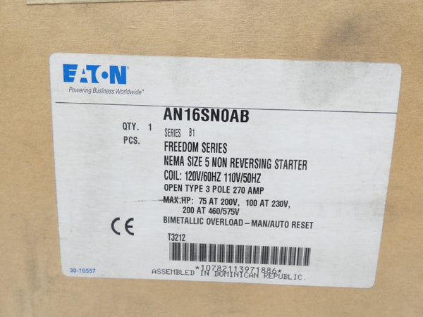 CUTLER HAMMER AN16SN0AB SER. B1 110V/120V 270A NSMP