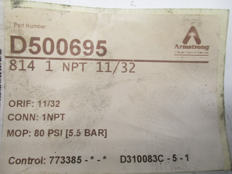 ARMSTRONG 814 D500695 80PSI 1-1/4" NSNP