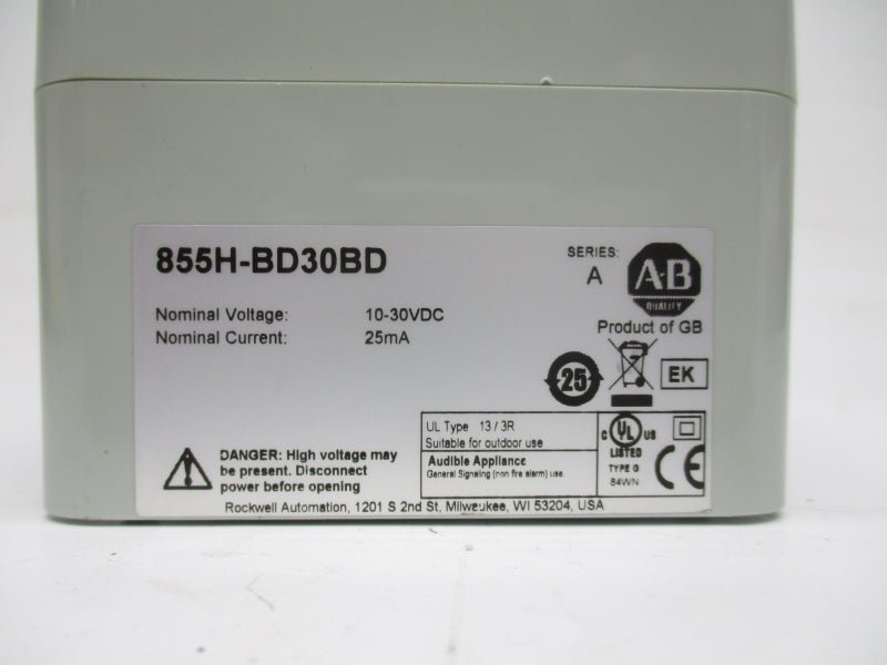 ALLEN BRADLEY 855H-BD30BD SER.A 10-30VDC 25A NSNP