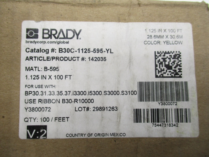 BRADY B30C-1125-595-YL NSMP