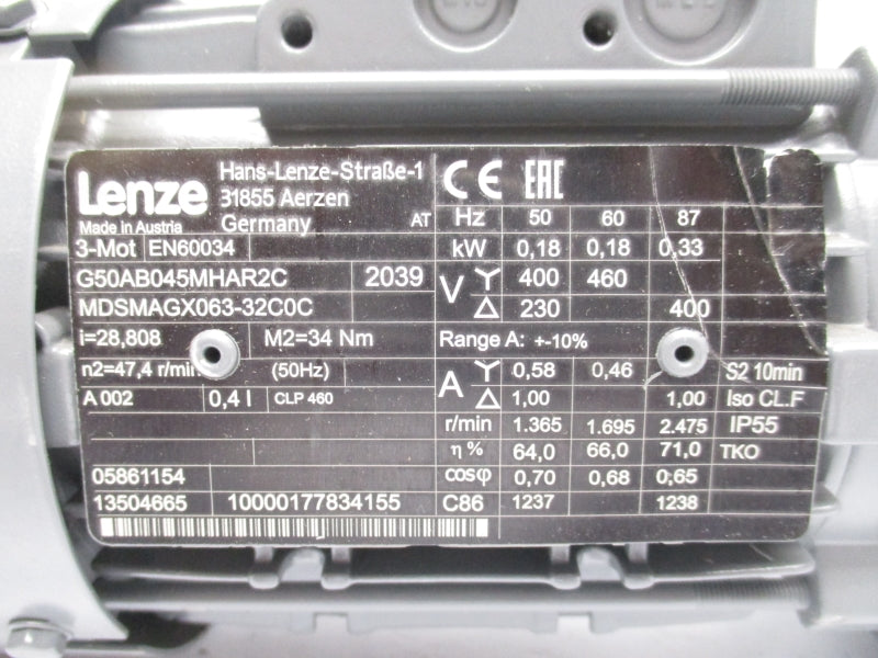 LENSE G50AB045MHAR2C MDSMAGX063-32C0C 460V 1A NSNP