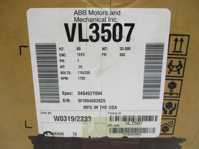BALDOR VL3507 115/230V 8.4/4.2A NSMP