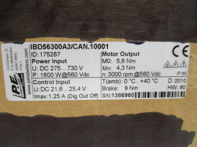 P.E. LABELLERS IBD56300A3/CAN.10001 730V 1.25A NSMP