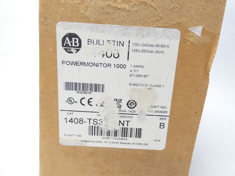 ALLEN BRADLEY 1408-TS3A-ENT SER. B F/W 4.011 125-250VDC 5A (BR/WH) NSMP