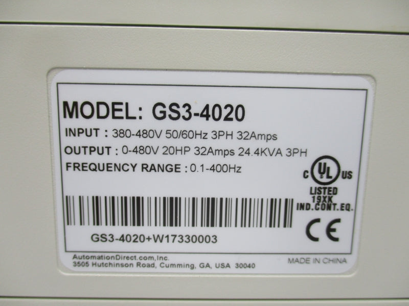 AUTOMATION DIRECT GS3-4020 380-480V 32A NSMP