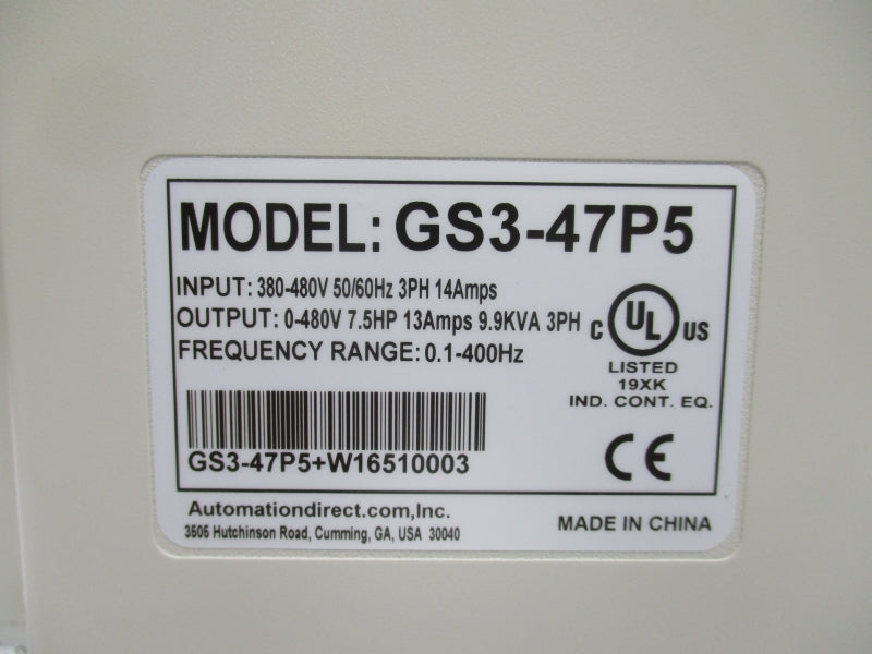 AUTOMATION DIRECT GS3-47P5 380-480V 32A NSMP