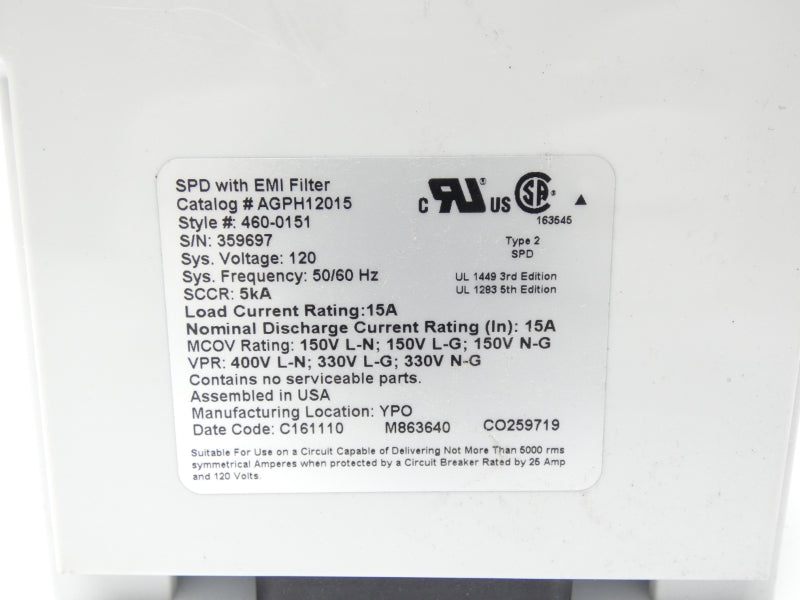 EATON AGPH12015 460-0151 120V 15A NSNP