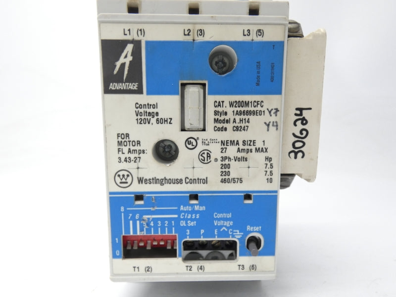 WESTINGHOUSE W200M1CFC 120V 3.43-27A UNMP