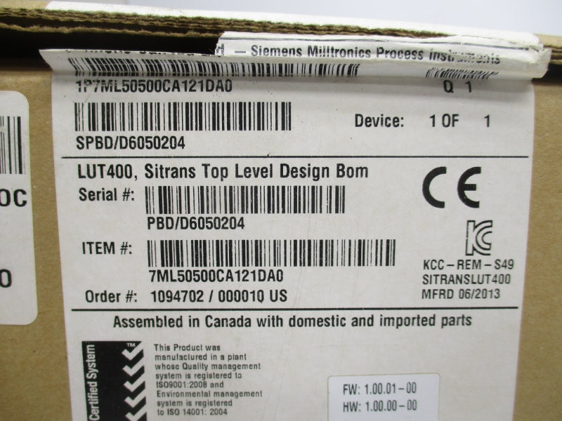 SIEMENS 7ML50500CA121DA0 250V 1/5A NSMP