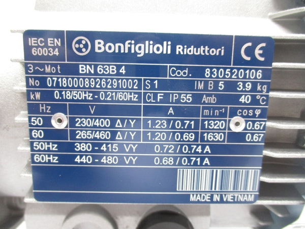 BONFIGLIOLI BN63B4 265/460V 1.23/0.71A NSMP