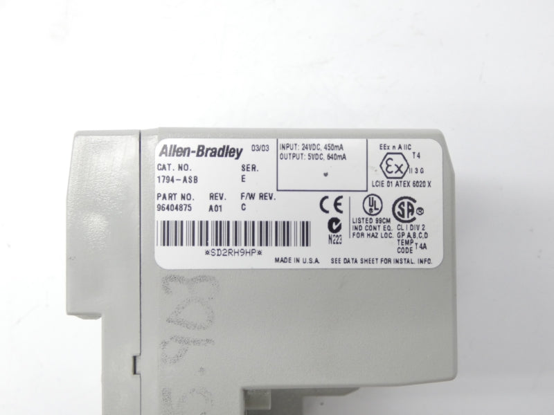 ALLEN BRADLEY 1794-ASB SER. E REV. A01 F/W C 24VDC UNMP